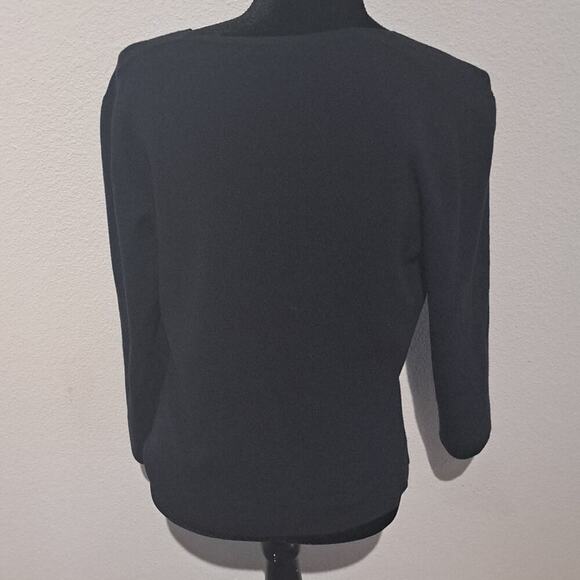 LAFAYETTE 148 New York large dark navy stretch top, $178.00 - Picture 2 of 6